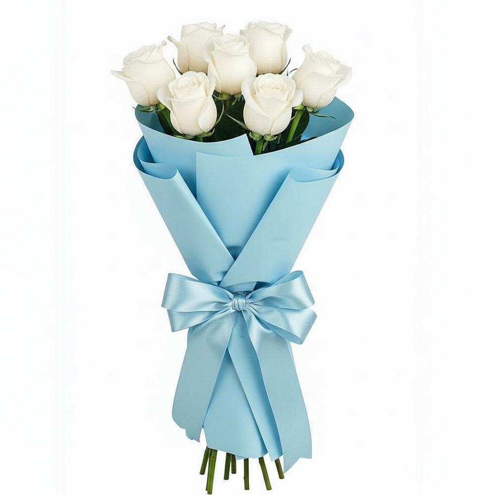 Букет 7 белых роз Проуд в Детчино