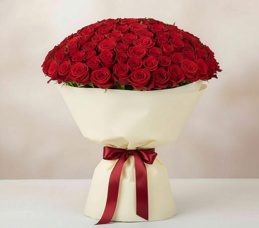 Букет 101 Красная роза Милано в Детчино