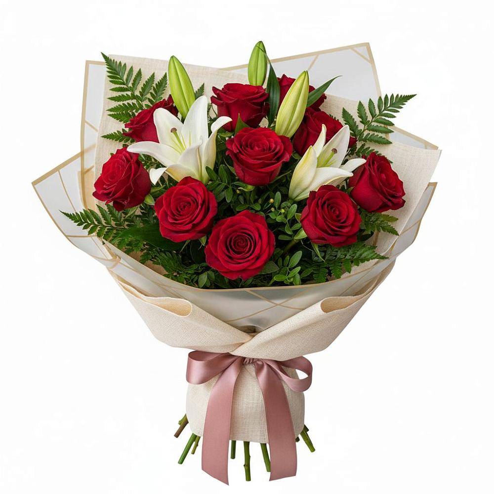 Букет цветов из: Лилии и Розы в Детчино