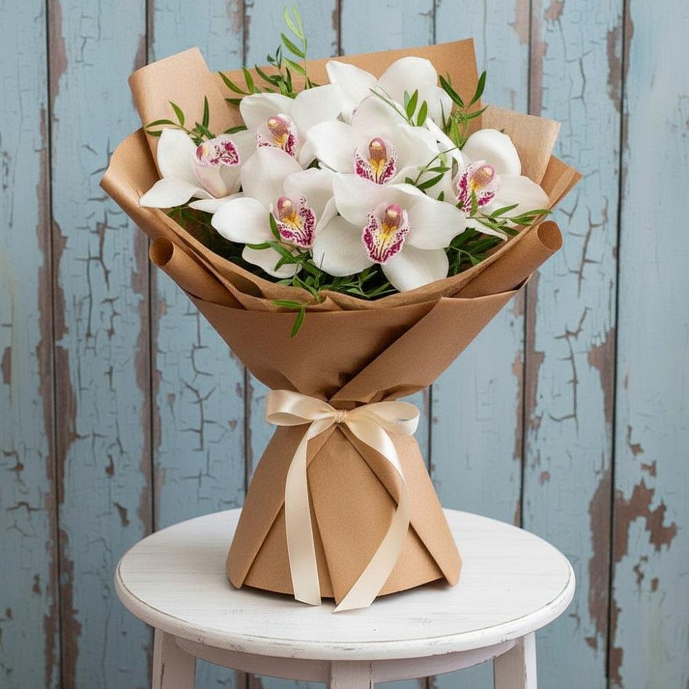 Букет цветов из: Орхидеи и Розы в Детчино