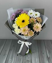 Букет цветов из:  Розы, Герберы и Хризантемы в Детчино