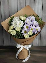 Букет цветов из:  Хризантемы и Розы в Детчино