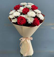 Букет цветов из:  Розы и Хризантемы в Детчино