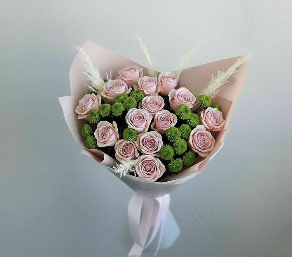 Букет цветов из: Розы и Хризантемы в Детчино