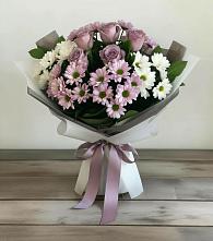 Букет цветов из:  Хризантемы и Розы в Детчино