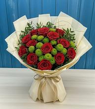 Букет цветов из:  Розы и Хризантемы в Детчино